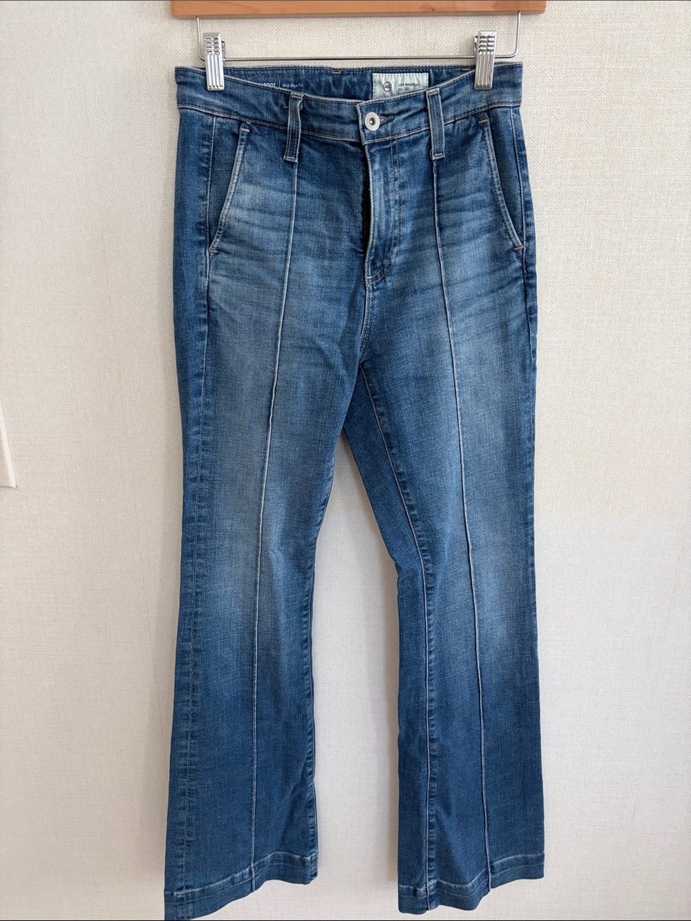 Agl Blue Flare Jeans with Front Seams